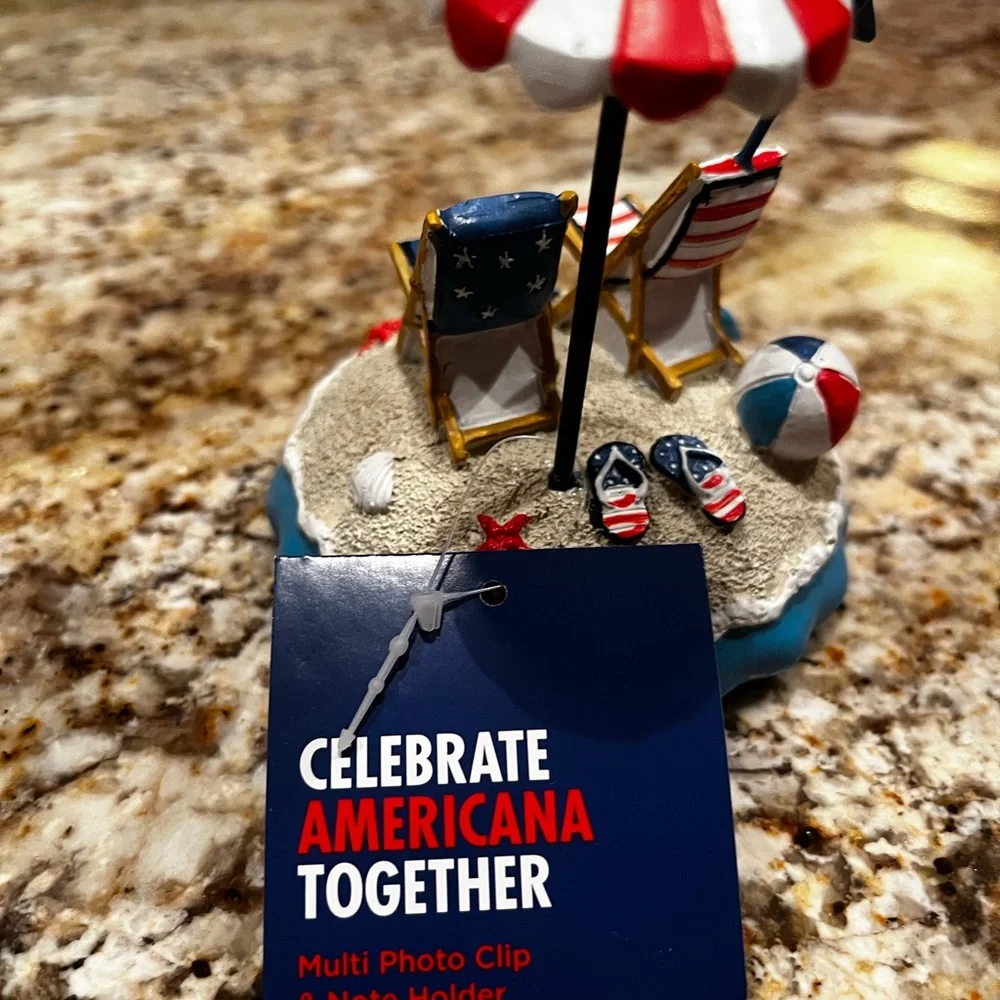 NWT patriotic card holder beach scene - Picture 5 of 6